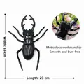 Grande modello di cervo volante nero realistico da 23 cm per bambini e decorazioni - Cervo Volante / Taglia L
