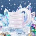 Giocattolo fidget tangle bianco traslucido e glitterato per alleviare lo stress - Stile Capodanno / Scatola Regalo Premium / Bianco Neve Perlato Scintillante