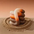 Giocattolo di decompressione a torsione con colori sfumati su base di sabbia - Serie Sensibile alla Temperatura / Confezione OPP / Caffè all'Arancia