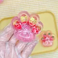 Jouet de décompression patte de chat fraise rose avec paillettes et rebond lent - Style Cerise (7cm)