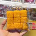 Lot de 9 jouets anti-stress réalistes en forme de cubes d'aliments frits pour la détente - Neuf Carrés (Frits) / Ensemble de 9 Pièces