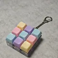 Creative macaron colorful 9-key mechanical keyboard keycap keychain fidget stress reliever toy - Macaron Mixed Colors