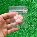 Cute pink and white cat paw squishy stress relief toy in transparent packaging bag - Pink Base White Paw