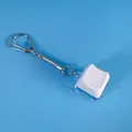 Decompression cat-shaped keycap keychain with transparent PC base and metal ring. - 1 Key / With LED Lights