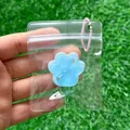 Soft light blue cat paw squishy toy in clear zip bag, slow rebound stress relief - White Base Sea Salt Blue