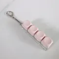 Pink 4-key mechanical keyboard switch tester fidget keychain toy with macaron keycaps - No Light Snake Chain OPP / Pink