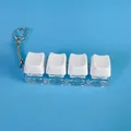 Detailed view of 4-key mechanical keyboard keycap fidget toy with transparent PC base - 4-Key Strip / Without Lights