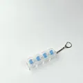 Close-up of a 4-key mechanical keyboard switch tester keychain with clear keycaps - PC Bagged 4-Key