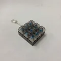 9-key mechanical switch fidget keychain with transparent smoky gray keycaps - 9-Key / Without Lights / Transparent Black
