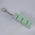 Portable 4-key mechanical keyboard switch tester keychain featuring macaron green keycaps - No Light Snake Chain OPP / Green