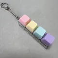 Stressabbau-Schlüsselanhänger mit 4 mechanischen Schaltern in bunten Macaron-Farben - 4-Tasten-Layout / Ohne Licht / Rosa Gelb Blau Lila
