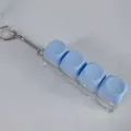 Blue 4-key mechanical keyboard switch tester keychain with macaron keycaps - No Light Snake Chain OPP / Blue