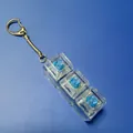 Transparent 3-key mechanical keyboard switch keychain with blue LED light for stress relief - With LED Lights / 3-Key Transparent