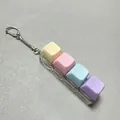 Macaron mechanische Tastatur Schaltertester Schlüsselanhänger mit bunten Tasten - 4-Tasten-Layout / Ohne Licht / Yellow Pink Blue Purple