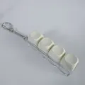 Stress relief 4-key mechanical keyboard switch tester keychain with off-white caps - Beige