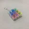 Colorful transparent 9-key mechanical keyboard switch fidget toy keychain pendant - Multi-Color Transparent 001