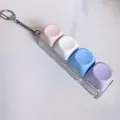 4-key mechanical switch tester keychain with macaron colored keycaps for stress relief - Pink White Blue Purple