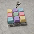 9-Tasten Macaron Mechanischer Tastaturschalter-Tester Fidget Schlüsselanhänger Spielzeug - Stil 01 / Ohne Licht / 9-Tasten-Farbe