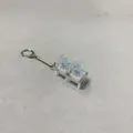 Transparent 2-key mechanical switch tester keychain with blue stems and metal clip - PC Bagged 2-Key