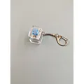 Transparenter blauer mechanischer Schalter Schlüsselanhänger Clicky Fidget Spielzeug zum Stressabbau - Ohne Licht / Weiß