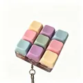 Hochwertiger bunter mechanischer 9-Tasten-Tastatur-Fidget-Schlüsselanhänger in Pastell - 9-Tasten Macaron Gemischt (00001) / Ohne Licht