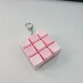 Macaron pink 9-key mechanical keyboard switch tester fidget keychain for stress relief - Macaron Pink Series