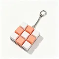 Mechanischer 9-Tasten-Tastatur-Fidget-Toy-Schlüsselanhänger in Pfirsich und Weiß - 9-Tasten Weiß Rosa Orange Abwechselnd (00003) / Ohne Licht
