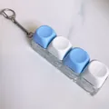 4-key mechanical keyboard switch tester keychain in blue and white macaron colors - Blue White Blue White