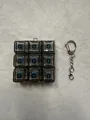 9-key mechanical switch fidget toy keychain with blue switches and grey caps - 9-Key Smoky Gray Transparent (00005)