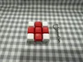 Mechanical keyboard 9-key switch tester fidget keychain toy with red and white keycaps - White Red