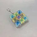 Colorful mechanical switch keychain decompression toy with 9 transparent keycaps - Multi-Color Transparent 002