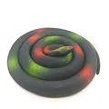 Realistic coiled rubber snake toy model in red green and black color variant for pranks - 140cm Thick Snake / Black Leopard Print