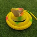 Realistic yellow soft rubber cobra toy snake for pranks and animal model collection - 70cm Cobra / Yellow