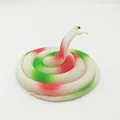 Realistic coiled soft rubber toy snake with vibrant red and green markings for pranks - 80cm Cobra / White Floral