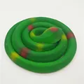 Realistic coiled green rubber toy snake model for pranks and educational display - 140cm King Cobra / Green