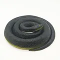 Realistic black rubber snake toy for prank props and garden decoration - 100cm Thick Snake / Black Cyan