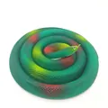 Realistic coiled green rubber toy snake for pranks, animal models and educational display - 140cm Thick Snake / Dark Green