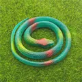 Realistic coiled green toy snake made of soft rubber, perfect for pranks and garden display - 70cm Grass Snake / Dark Green