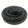 Realistic coiled black rubber cobra snake toy for pranks and animal model collection - 140cm King Cobra / Black