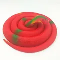 Realistic soft rubber toy snake prank prop in red and green color with scale texture - 140cm King Cobra / Red