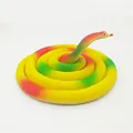 Realistic coiled toy snake model in bright yellow and red soft rubber for prank props - 120cm Cobra / Yellow