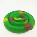 Realistic green and red coiled simulation toy snake prank prop made of soft rubber material - 100cm Thick Snake / Green