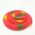 Realistic coiled red toy snake with yellow and green accents for pranks and display - 100cm Thick Snake / Red