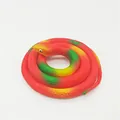 Realistic coiled soft rubber toy snake with vibrant red, yellow and green colors - 80cm Field Snake / Red