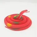 Realistic red rubber snake toy for pranks, soft simulation animal model for educational play - 80cm Cobra / Red