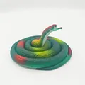 Realistic soft rubber toy snake model featuring green and red gradient skin pattern - 80cm Cobra / Dark Green