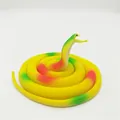 Realistic soft rubber toy snake prank prop in vibrant yellow with green patches - 80cm Cobra / Yellow
