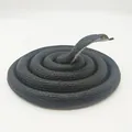 Realistic black coiled simulation snake toy prank prop for children and gift decoration - 120cm Cobra / Black