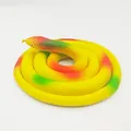 Realistic yellow rubber snake toy with red and green spots for pranks - 120cm Field Snake / Yellow