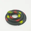 Realistic soft rubber toy snake prank prop in multi-color coiled design - 80cm Field Snake / Black Leopard Print